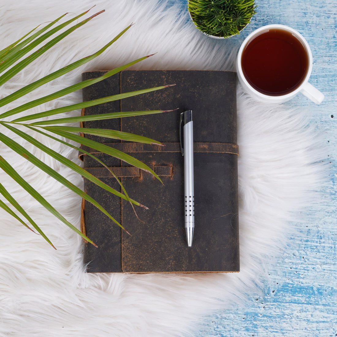 Vintage Leather Journal - Lined Paper Notebook