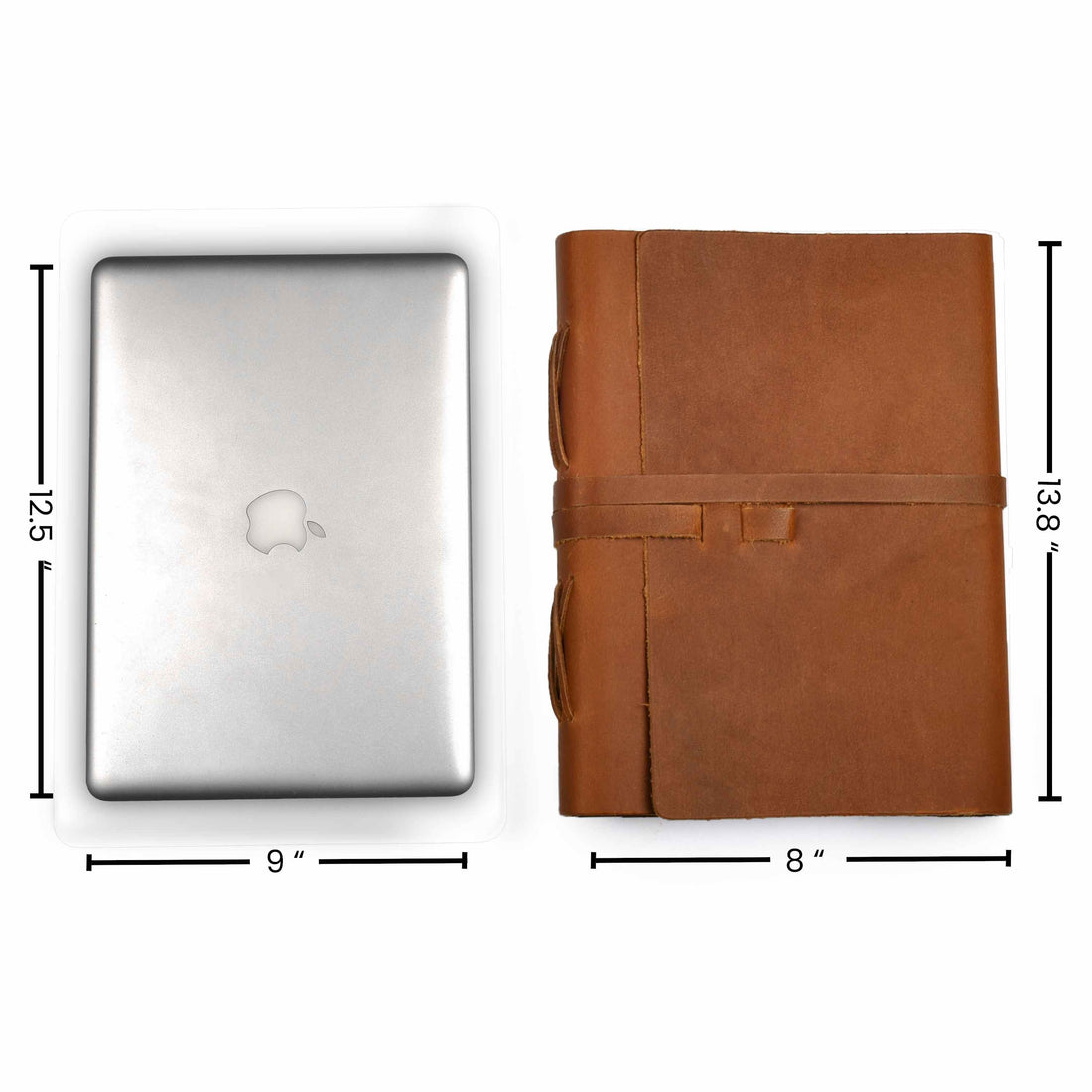 Leather Journal Writing Notebook - Lined Paper 300 Kraft Pages, Rustic Brown - Handmade Genuine Leather Bound Daily Notepad for Men &amp; Women</p>