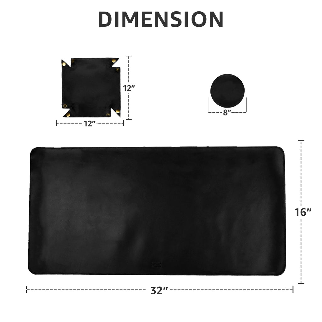 Leather Village tan smooth leather laptop desk protector mat