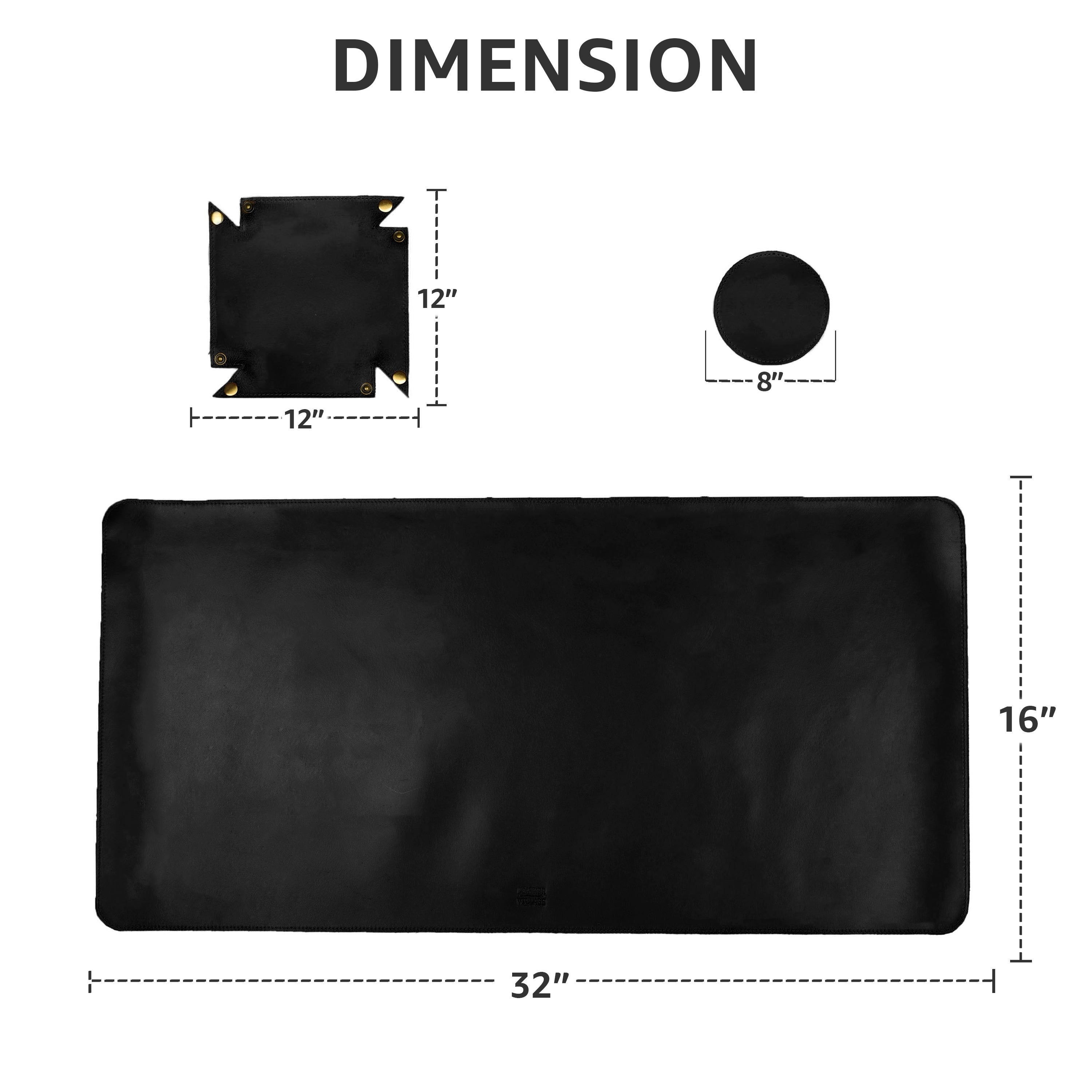 Leather Village tan smooth leather laptop desk protector mat