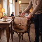 Leather Messenger Bag for Men & Women - Tan