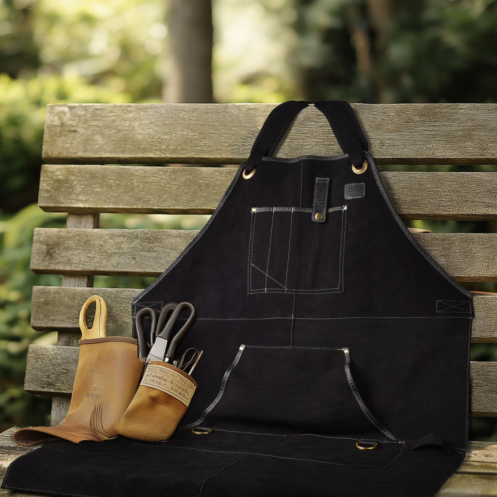 Black Leather Tool Apron Leather Village
