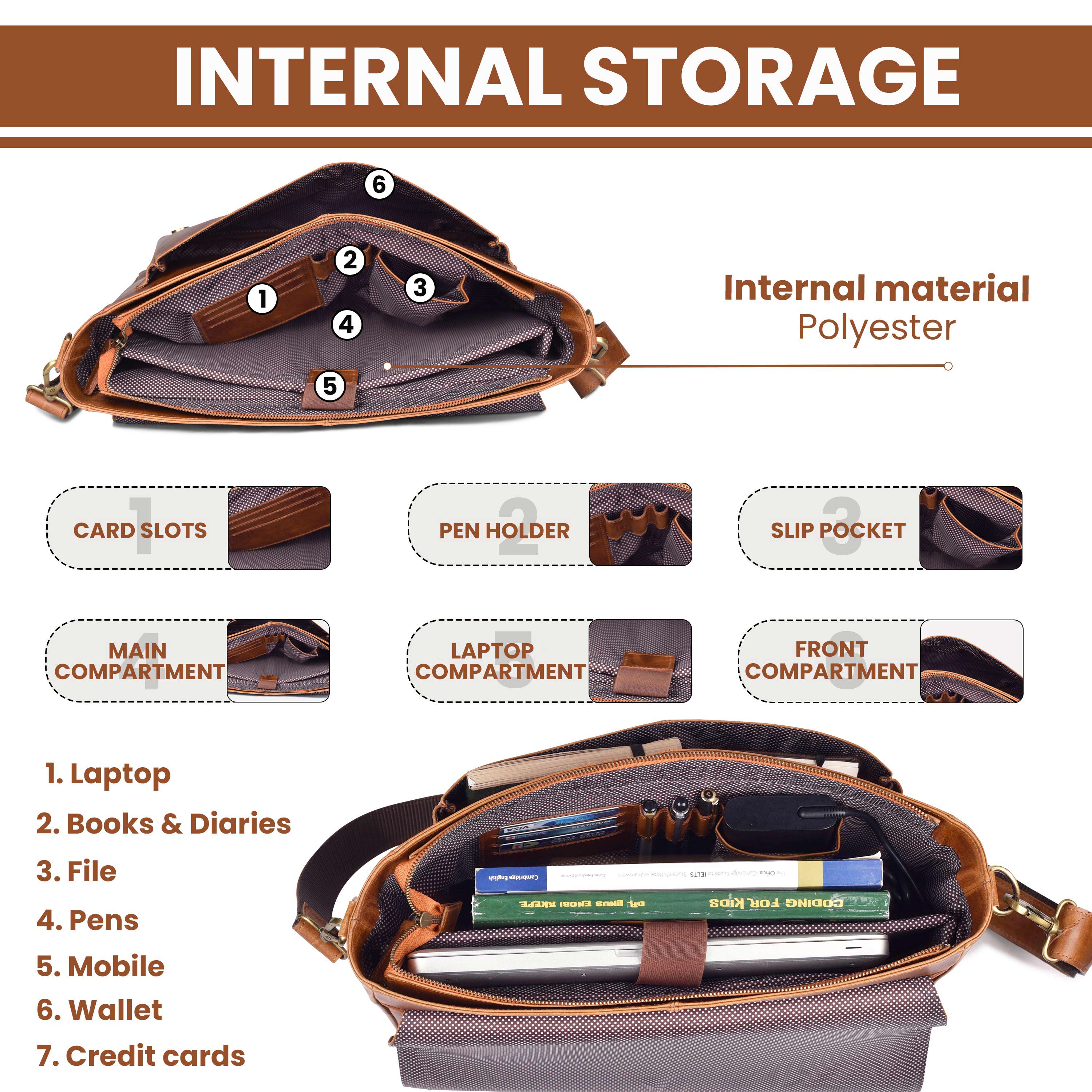 Handmade Vintage Leather Messenger Bag - Tan