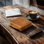 Full grain brown leather Bible case with handcrafted finish