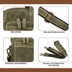 Leather Laptop Messenger Briefcase Bag - OLIVE Leather Village