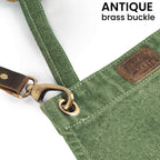 Canvas Cross-Back Work Apron for Men - Green