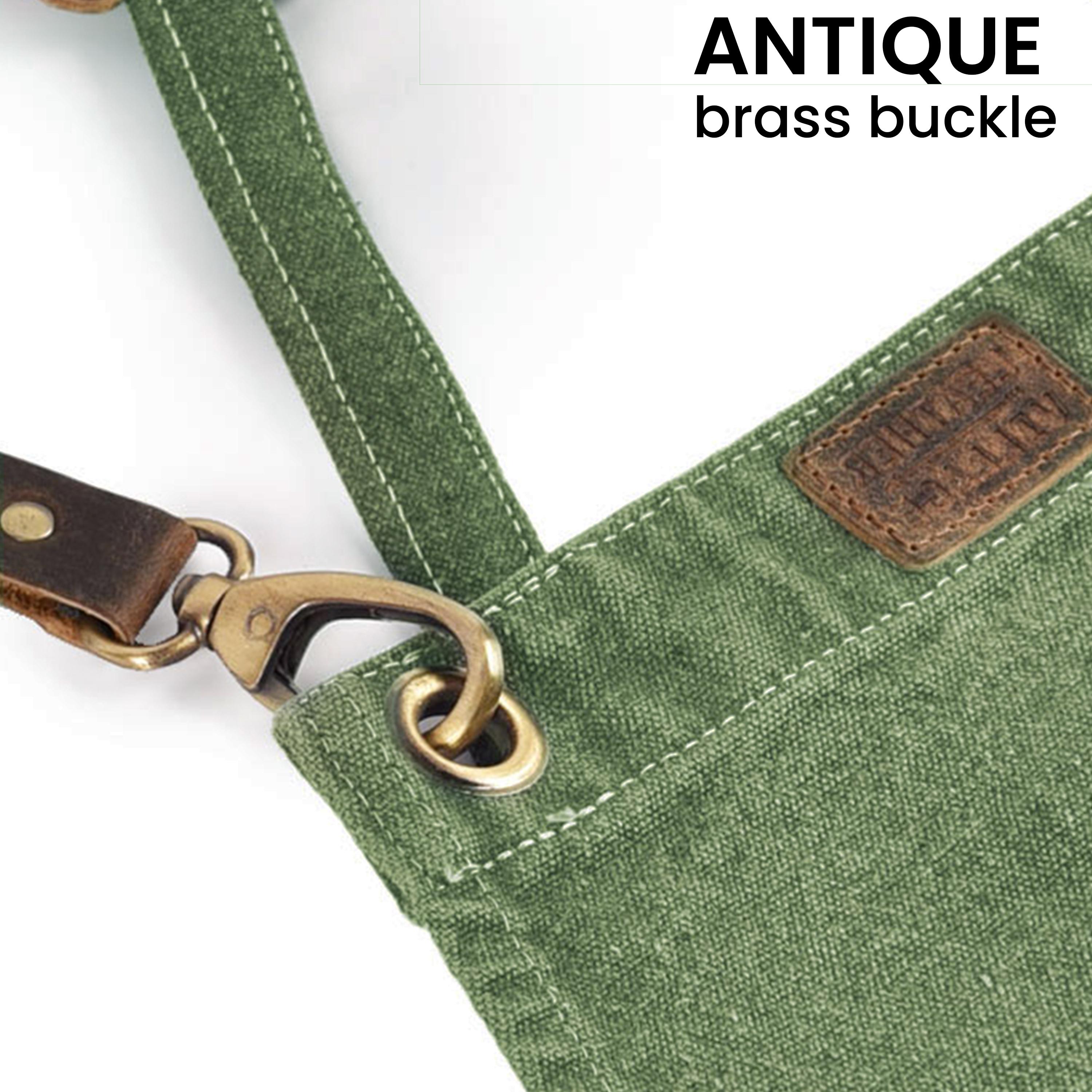 Canvas Cross-Back Work Apron for Men - Green