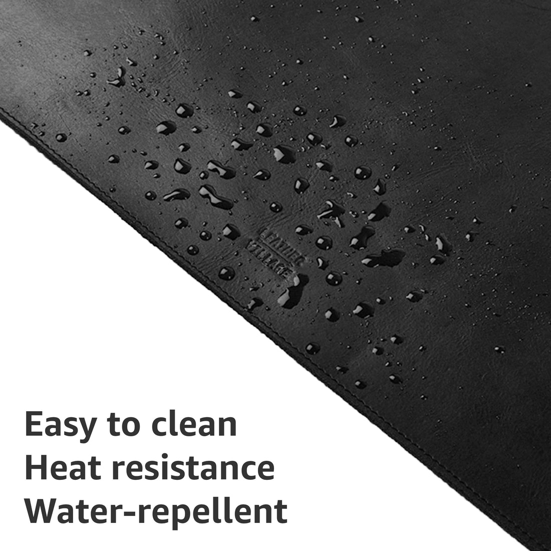 Real Leather Desk Mat for Desktop & Laptop, with Leather Tray & Tea Coaster, 3mm Thick 32''x16'' Genuine Leather Desk Cover-Protector-Blotter