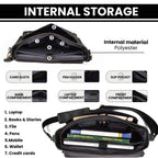 Handmade Vintage Leather Messenger Bag - Black