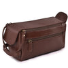 Premium Carbon Leather Travel Toiletry Bag - Large Compact Dopp Kit, Water-Resistance Shaving & Cosmetic Organizer for Men & Women