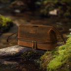 Brown Leather Dopp Kit – Travel Toiletry Bag