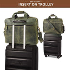 Leather Laptop Messenger Briefcase Bag - OLIVE Leather Village