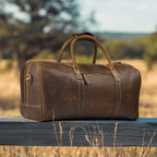 Leather Travel Duffel Bag - Mud