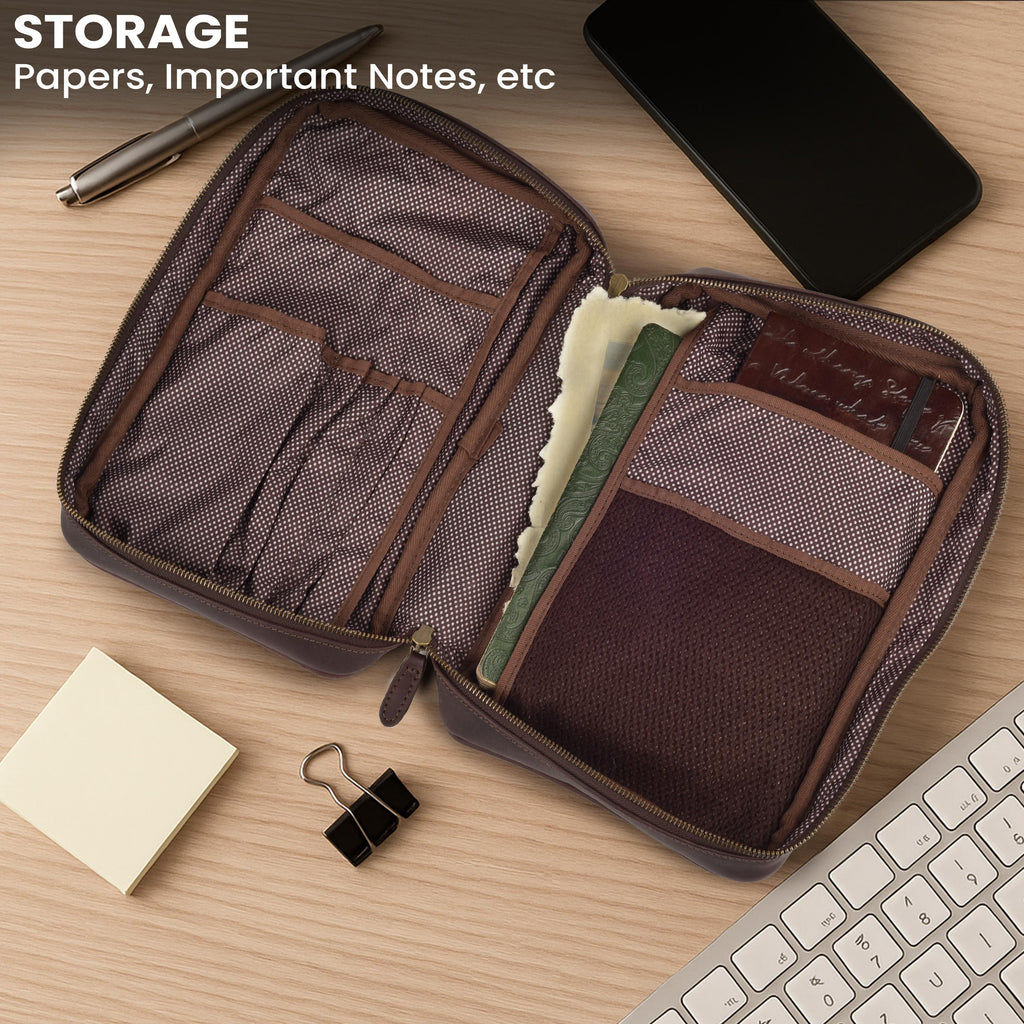 Luxury dark brown leather Bible organizer for everyday use