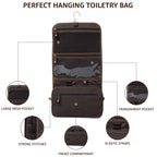 Hanging Toiletry Bag for Travel - Brown