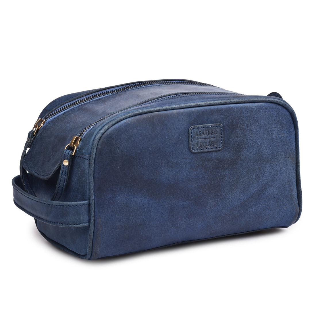 Leather Toiletry Bag for Men, Travel Essentials Shaving Dopp Kit, Mens Travel Bag Toiletries Organizer Case for Grooming, Water Resistant Cosmetic Bag Pouch