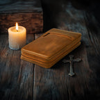 Luxury tan leather Bible organizer for everyday use