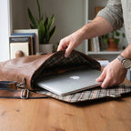 Leather Messenger Bag for Men & Women - Tan