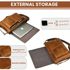 Handmade Vintage Leather Messenger Bag - Tan