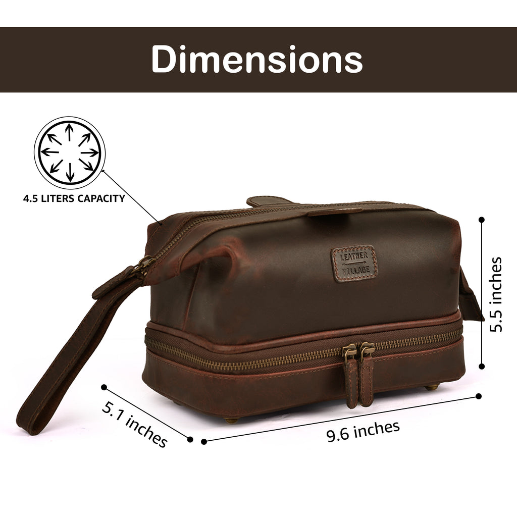 Cherry Leather Dopp Kit – Travel Toiletry Bag