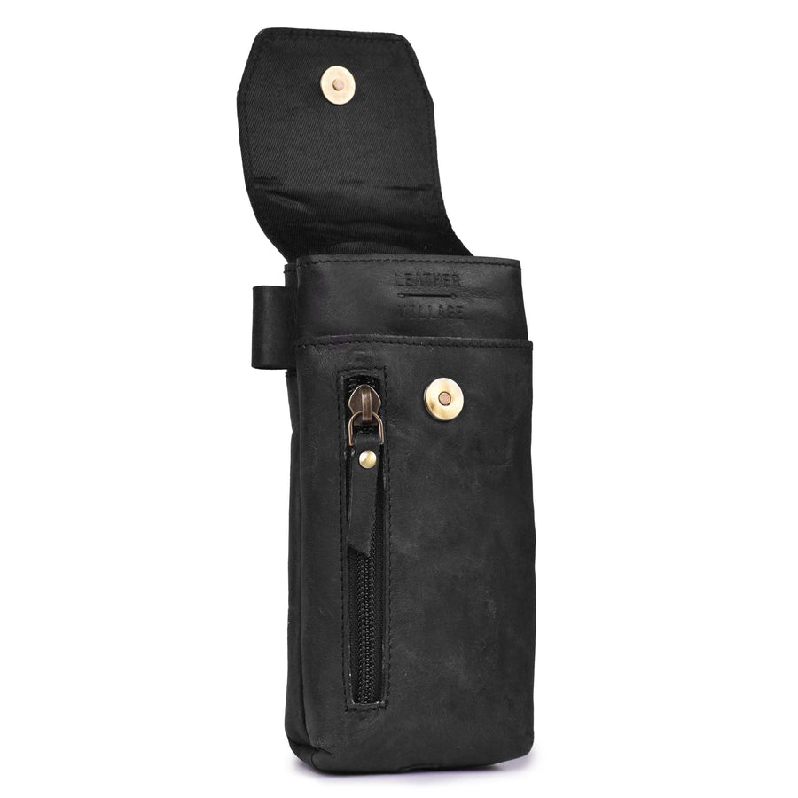Black - Leather Phone Hoslter