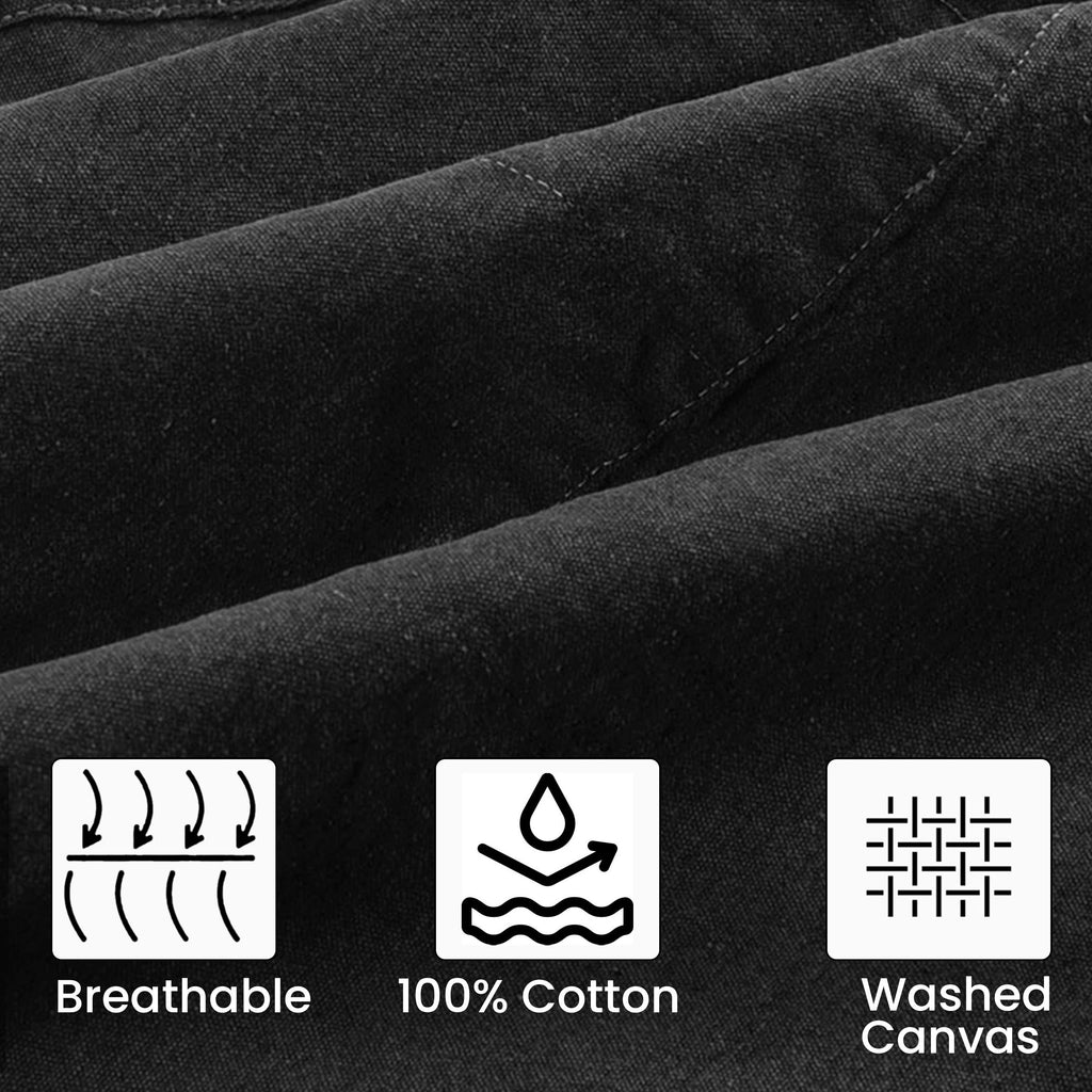 Canvas Cross-Back Work Apron for Men - Black