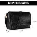 Handmade Vintage Leather Messenger Bag - Black