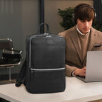 Black Leather Laptop Backpack for Work & Travel Leather Village