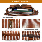 Briefcase Leather Messenger Bag - Tan