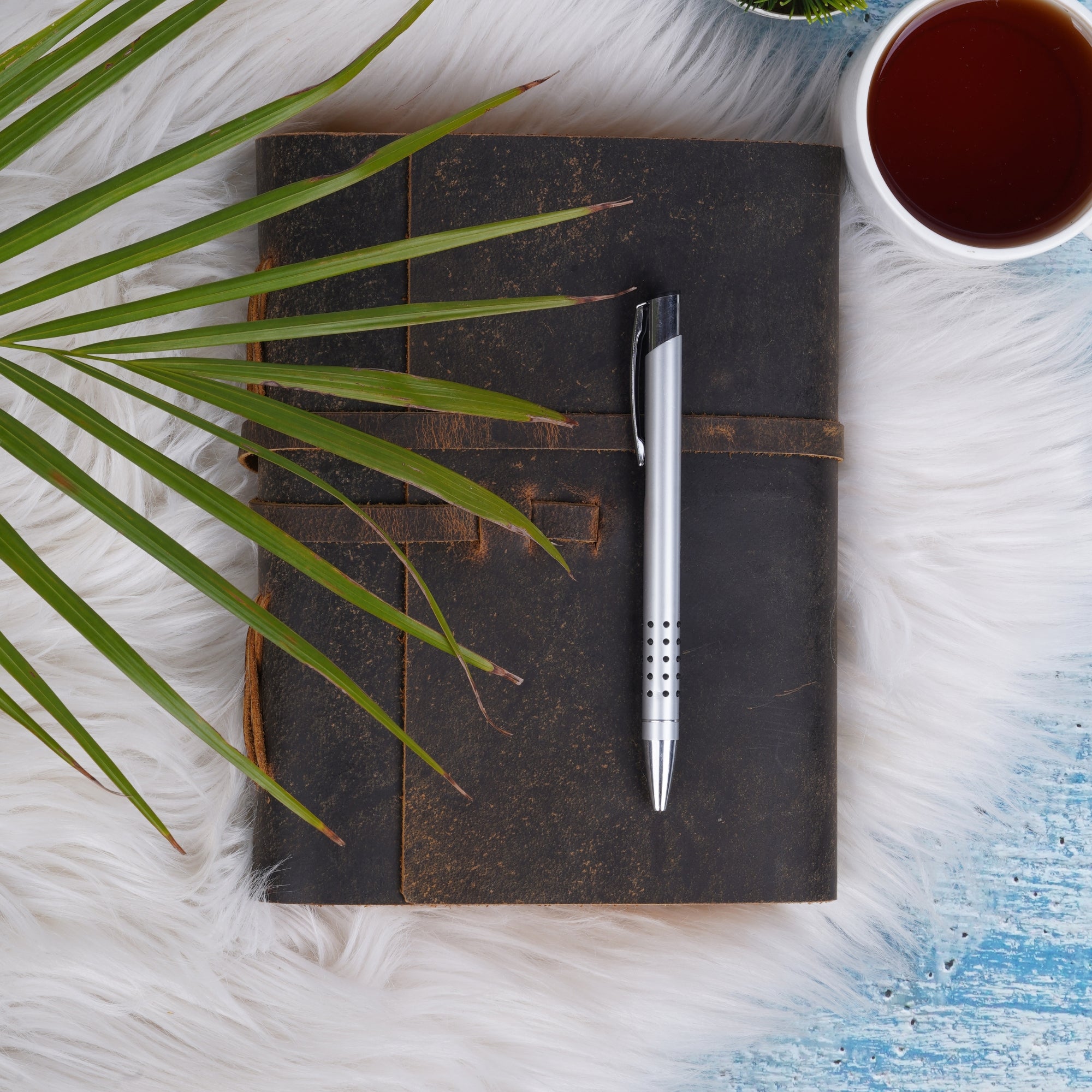 Vintage Leather Journal - Lined Paper Notebook