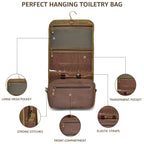 Hanging Toiletry Bag for Travel - Mud Brown
