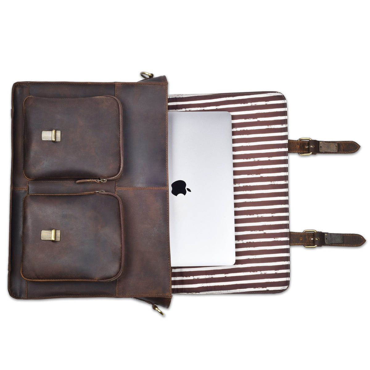 Rustic Leather Messenger Bag – 16” Handmade Vintage Laptop Satchel for Men & Women, Briefcase for Work/Travel