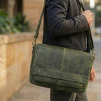 Leather Village classic vintage leather office bag messenger