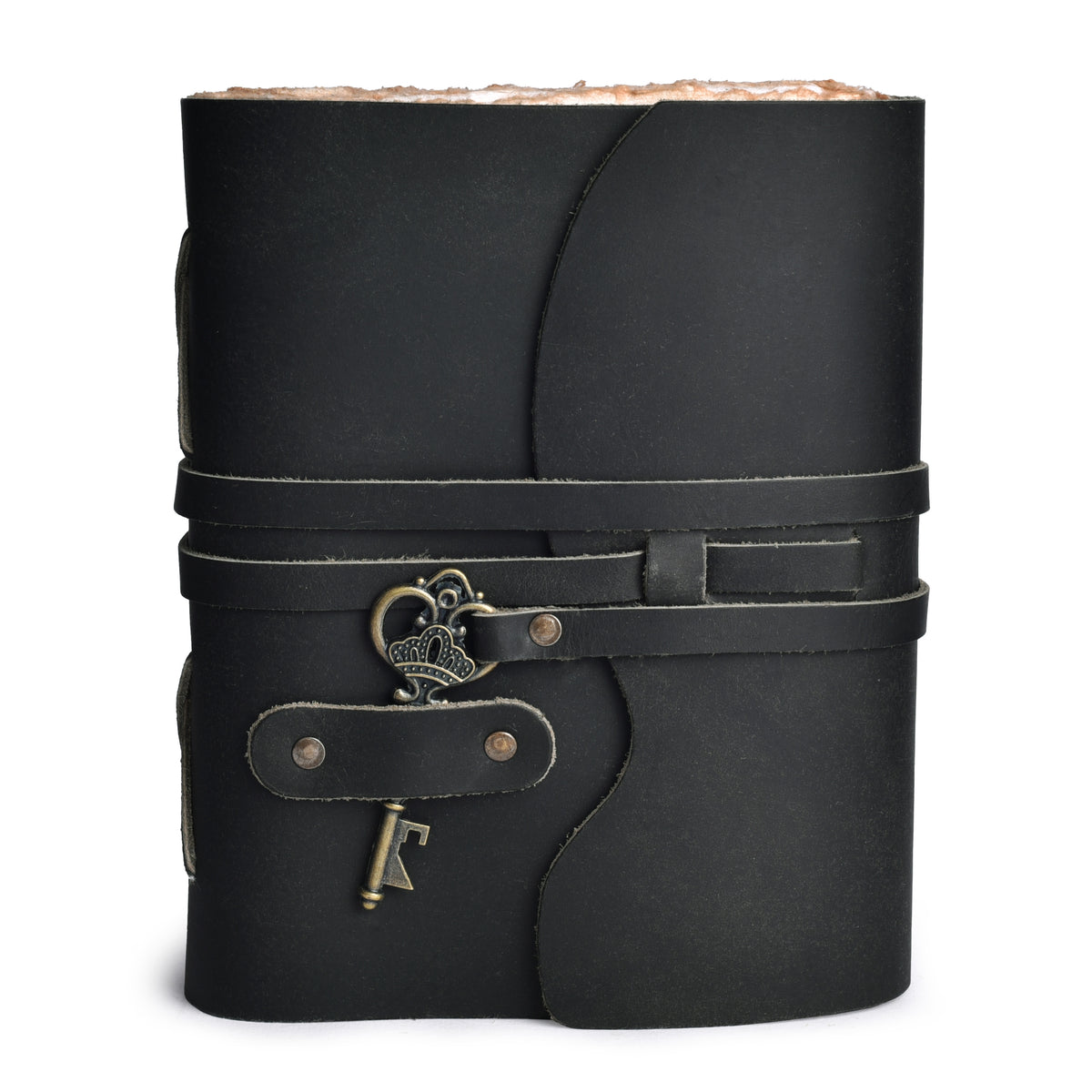 HANDCRAFTED VINTAGE LEATHER JOURNAL WITH ANTIQUE KEY - BOOK OF SHADOWS JOURNAL FOR MEN & WOMEN