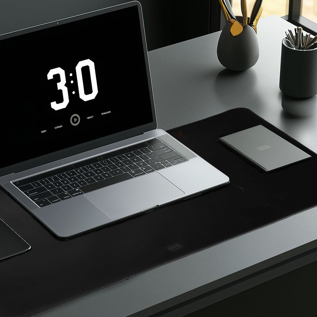 Leather Village tan handcrafted leather desk mat for work