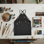 Canvas Cross-Back Work Apron for Men - Black