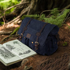 Canvas Messenger Shoulder Bag - Blue