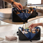Leather Travel Cosmetic Bag for Women