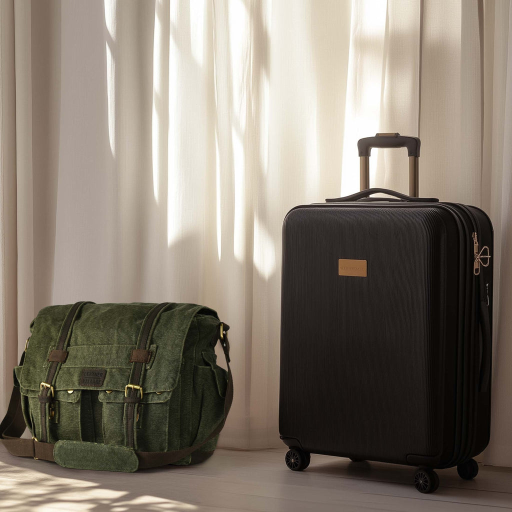 Canvas Messenger Shoulder Bag - Green