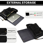 Handmade Vintage Leather Messenger Bag - Black