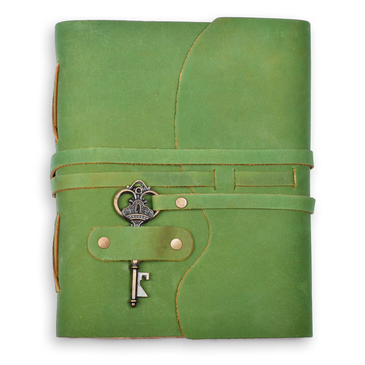 HANDCRAFTED VINTAGE LEATHER JOURNAL WITH ANTIQUE KEY - BOOK OF SHADOWS JOURNAL FOR MEN & WOMEN