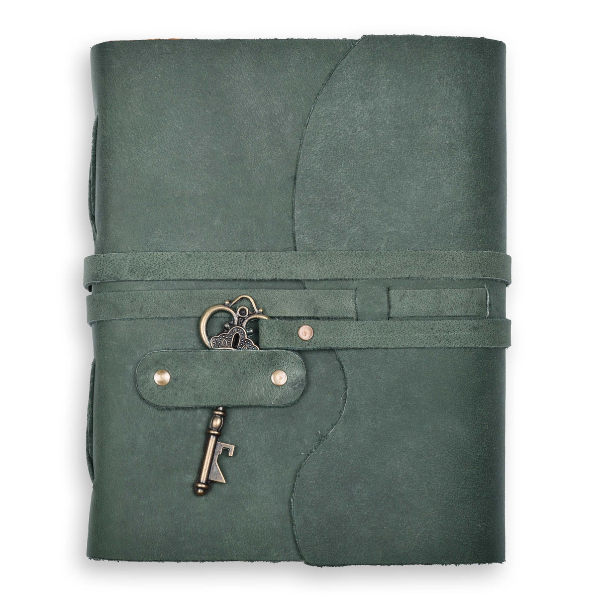 HANDCRAFTED VINTAGE LEATHER JOURNAL WITH ANTIQUE KEY - BOOK OF SHADOWS JOURNAL FOR MEN & WOMEN