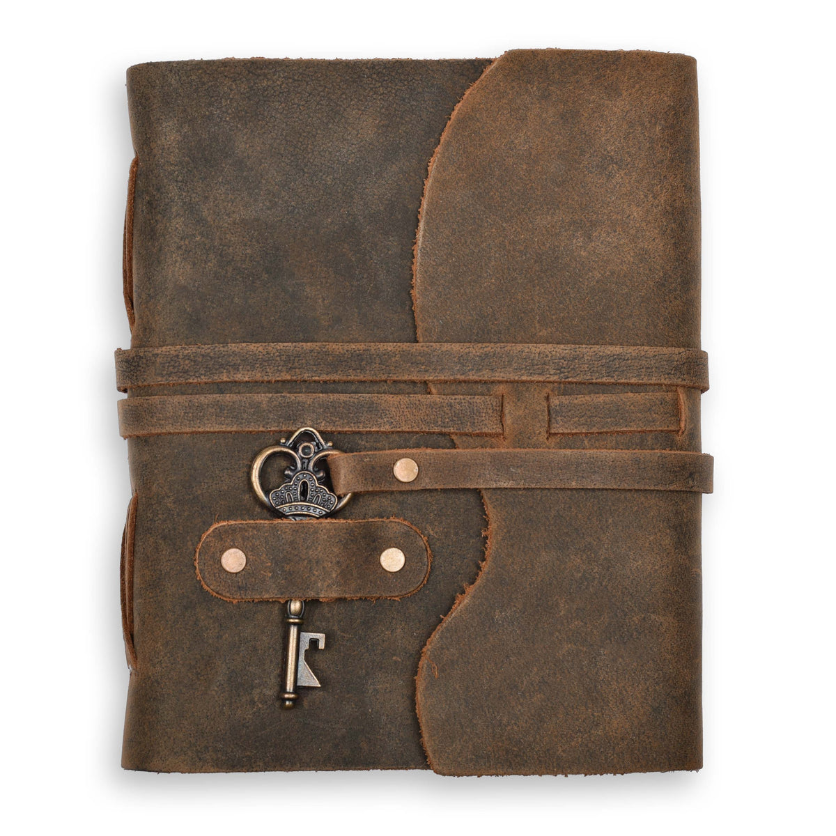 HANDCRAFTED VINTAGE LEATHER JOURNAL WITH ANTIQUE KEY - BOOK OF SHADOWS JOURNAL FOR MEN & WOMEN