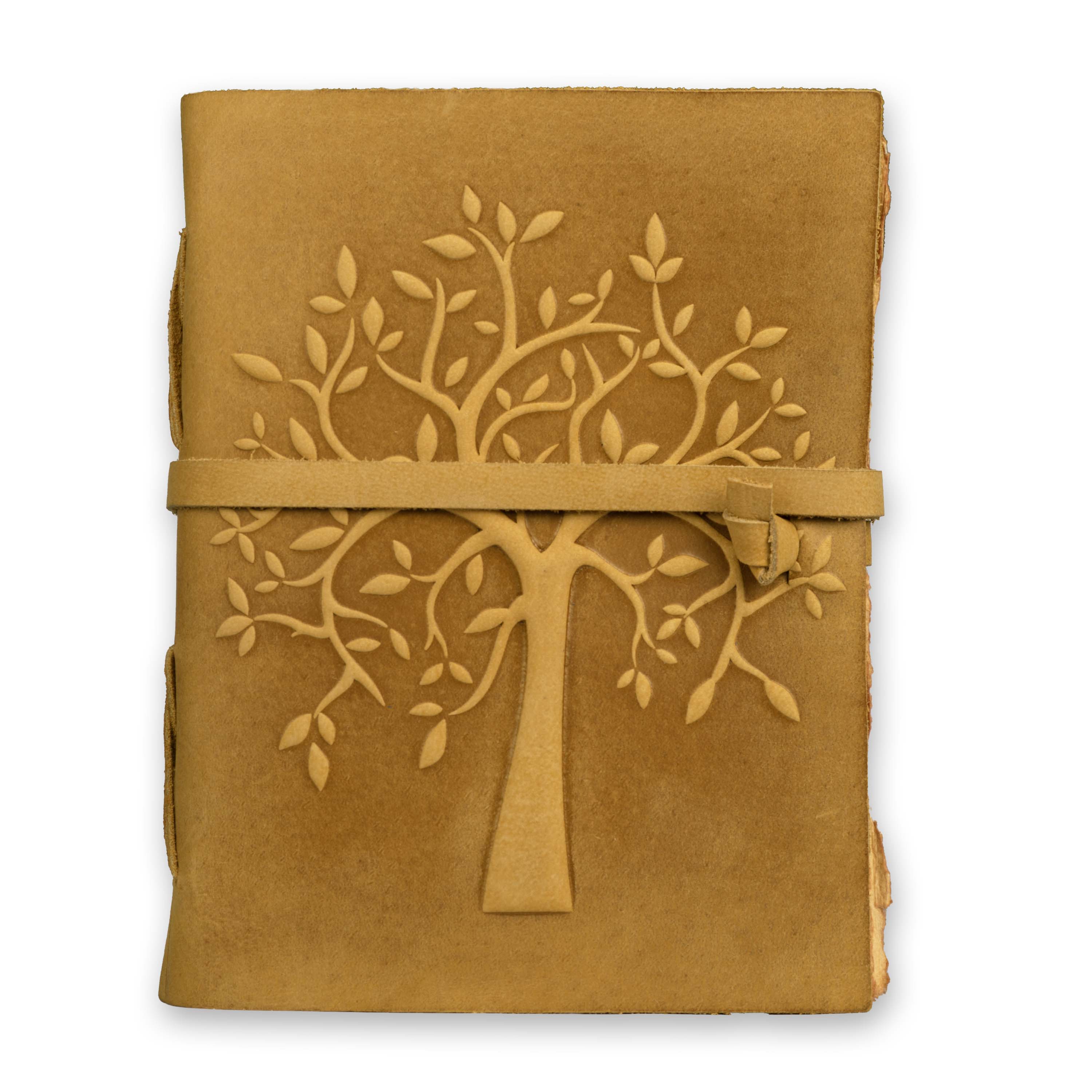 Tree of Life Leather Journal- Yellow