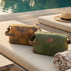 Leather Village Water Resistant Brown Leather Toiletry Bag for Modern Travelers