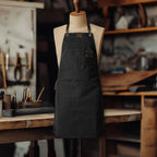 Canvas Cross-Back Work Apron for Men - Black