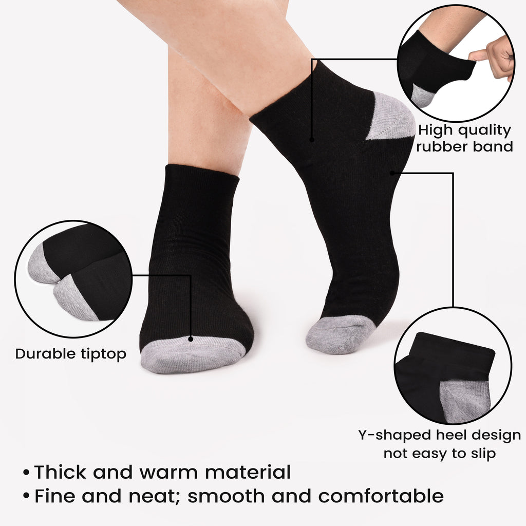 Ankle Length Anti-Slip Casual Socks for Men & Women- Stylish Comfort Fit Moisture Control- Perfect for Everyday Wear Pack of 6