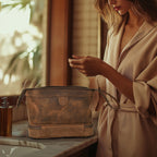 Brown Leather Dopp Kit – Travel Toiletry Bag