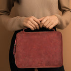 Vintage style red leather Bible cover with durable craftsmanship