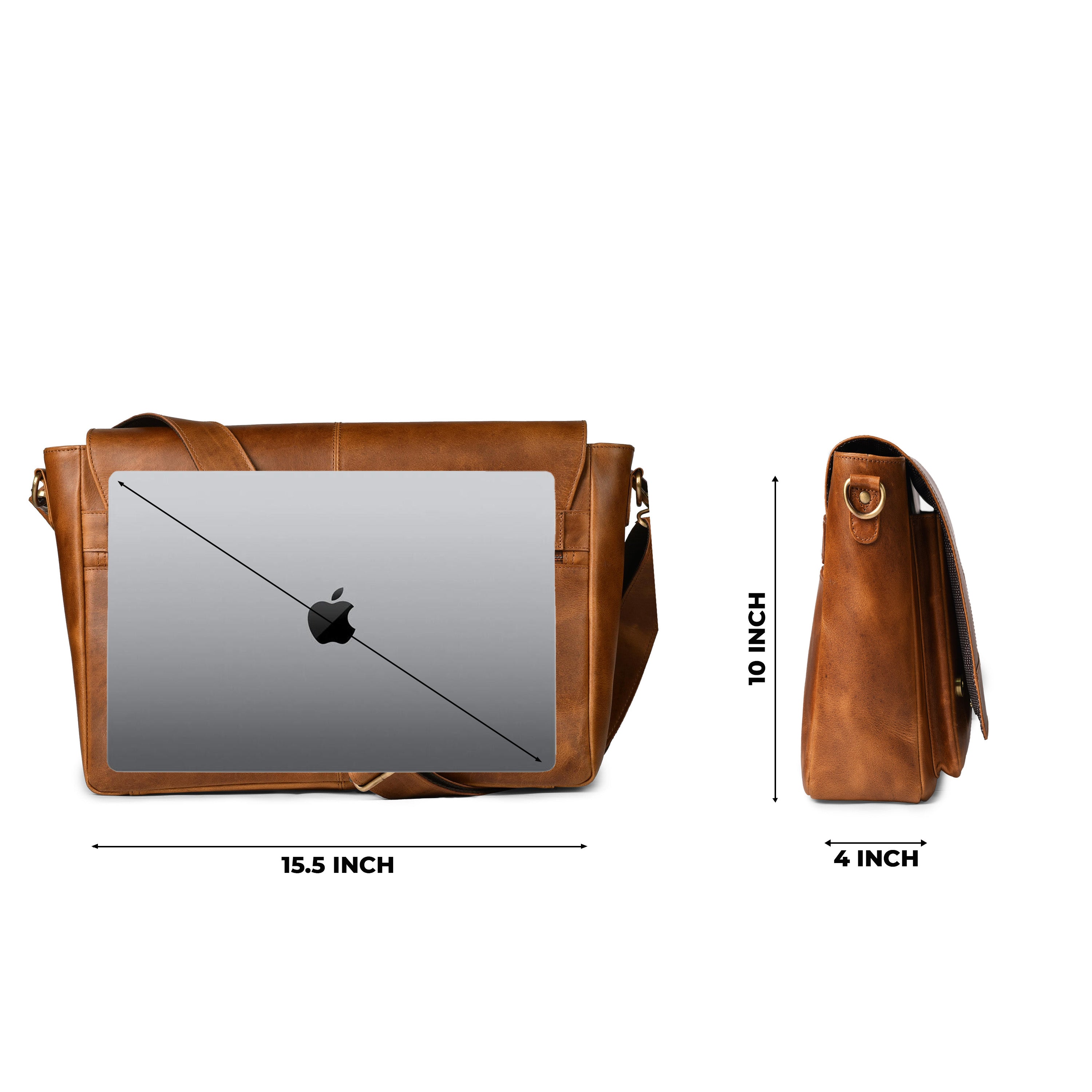 Handmade Vintage Leather Messenger Bag - Tan